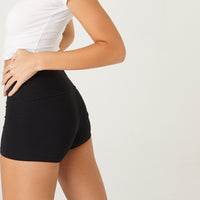 High Waisted Mini Lounge Shorts Bottoms Black Small -2020AVE