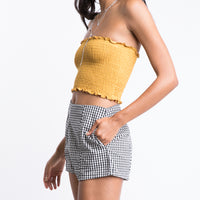 Gingham High Waisted Shorts Bottoms -2020AVE