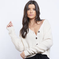 Grayson Cropped Cardigan Outerwear Beige Small -2020AVE