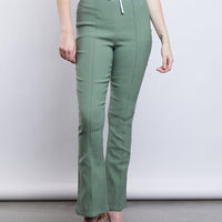 Groovy Retro Flared Pants Bottoms Olive Small -2020AVE