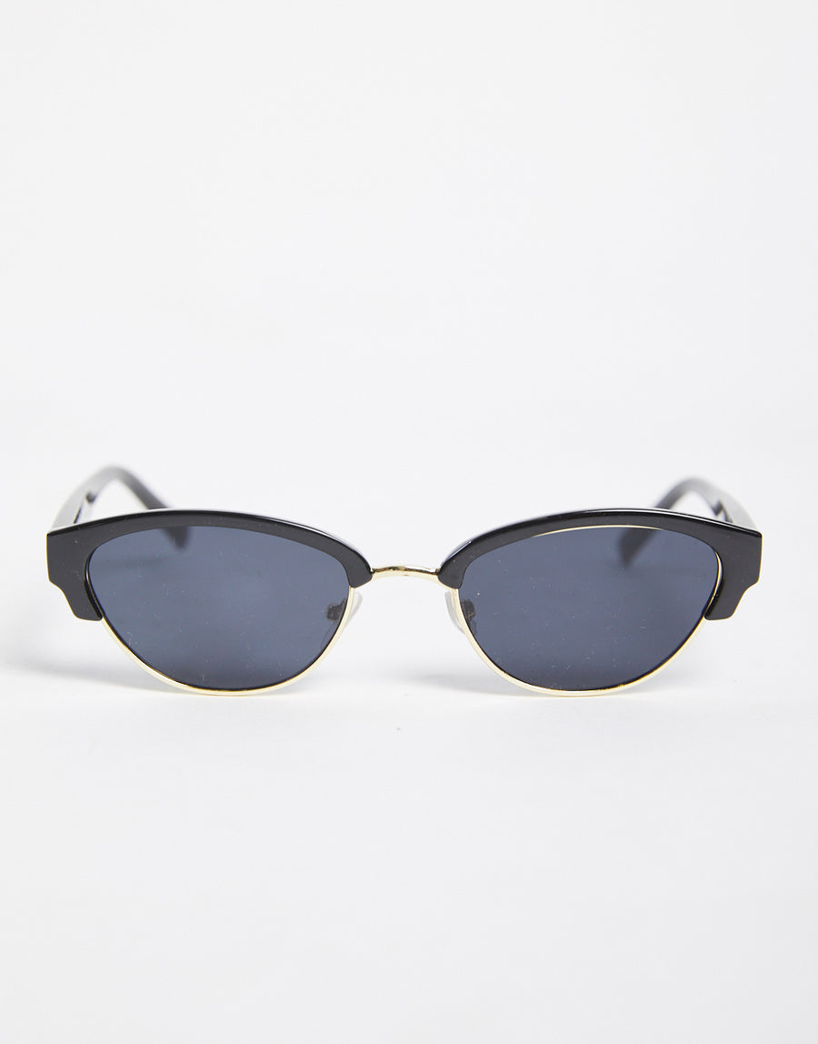 Half Frame Cat Eye Sunglasses Accessories Black/Black One Size -2020AVE