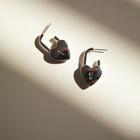 Heart Padlock Earrings Jewelry Silver One Size -2020AVE