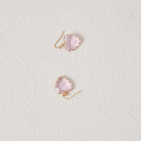 Heart Stone Earrings Jewelry Pink One Size -2020AVE
