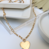 Heart on a String Chain Necklace Jewelry Gold One Size -2020AVE