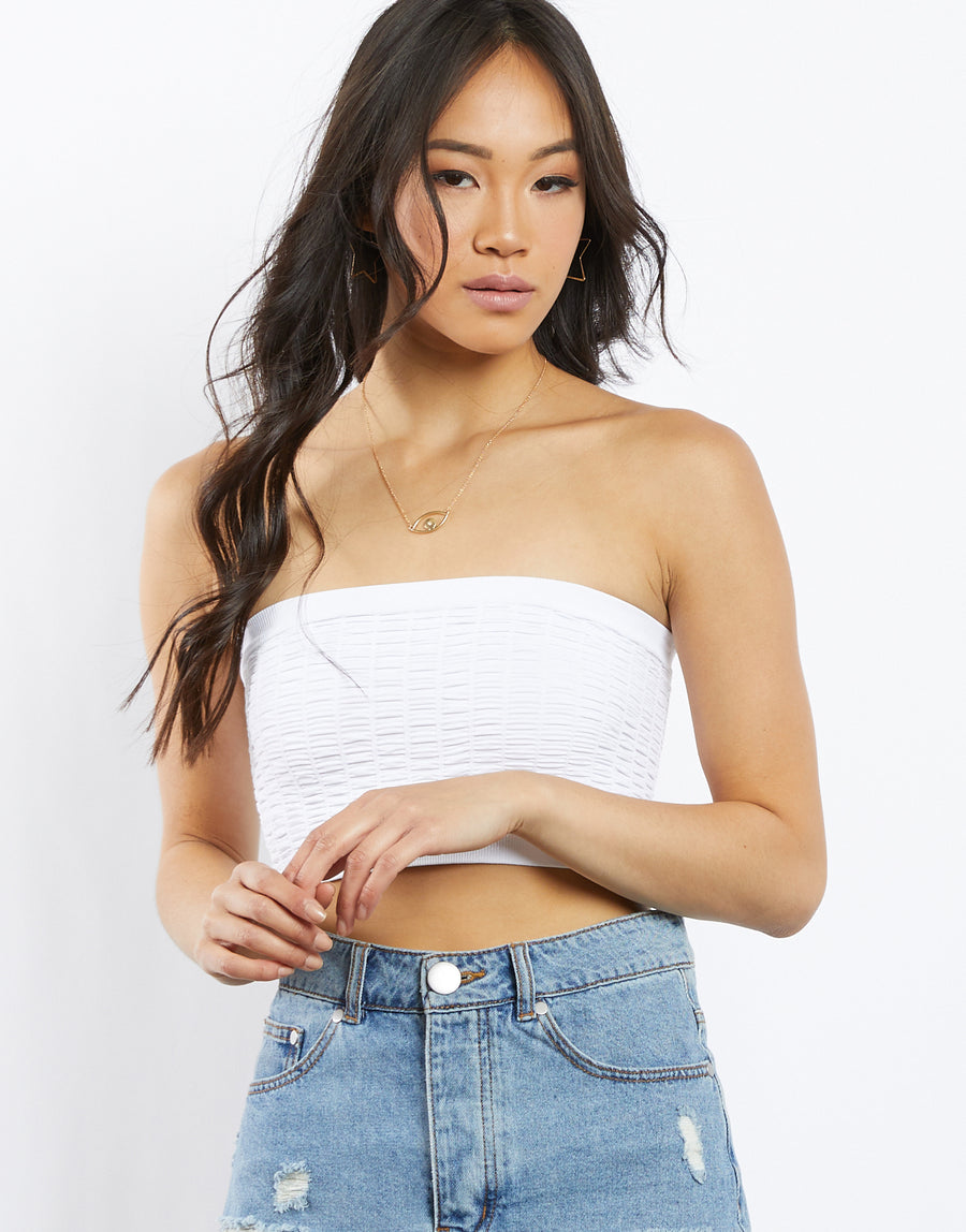 Hello Summer Bandeau Top Tops White One Size -2020AVE