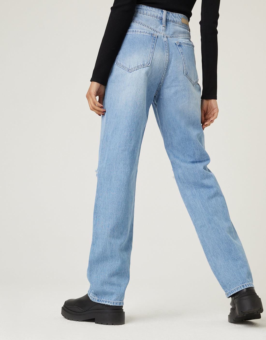 High Rise Straight Leg Jeans Bottoms -2020AVE