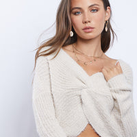 Honey Twist Sweater Tops Champagne Small -2020AVE