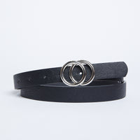 In Circles Simple Belt Accessories Black/Silver One Size -2020AVE