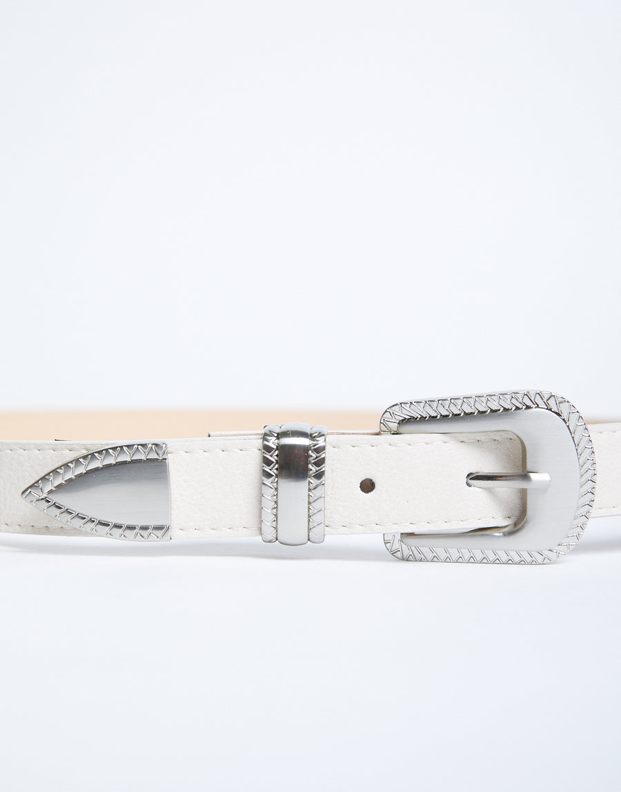 In The Details Buckle Belt Accessories Beige/Silver One Size -2020AVE