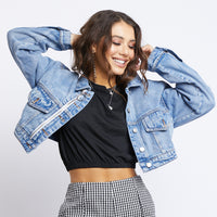 It's Midnight Cropped Denim Jacket Outerwear -2020AVE