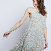 Jenzi Floral Midi Dress Dresses Sage Small -2020AVE