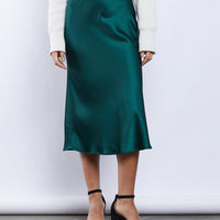 Jewel Silky Midi Skirt Bottoms -2020AVE