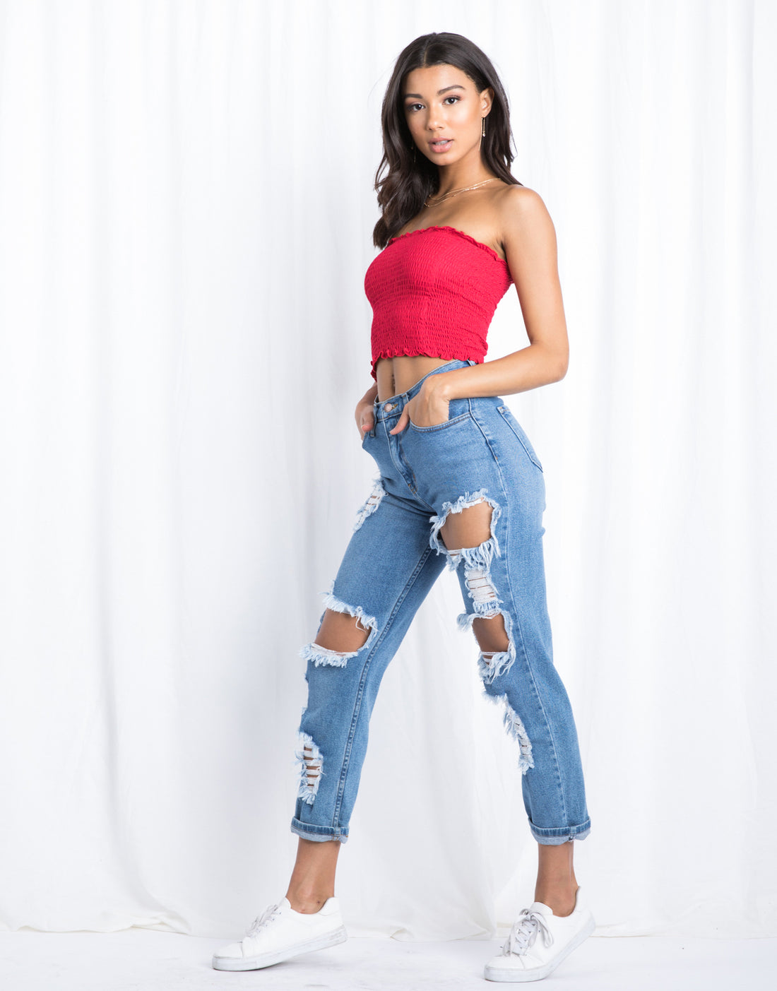 Keile Smocked Tube Top Tops -2020AVE
