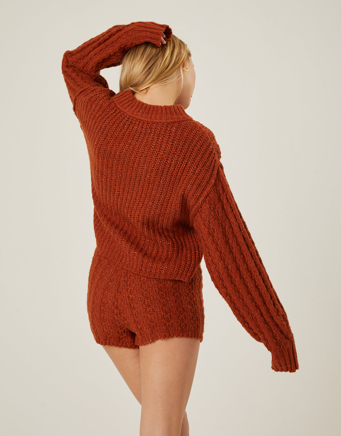 Knit Sweater and Shorts Set Matching Sets -2020AVE