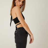 Knit Wrap Halter Top Tops -2020AVE
