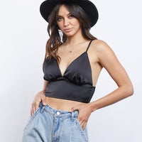 Knockout Satin Bustier Top Tops -2020AVE