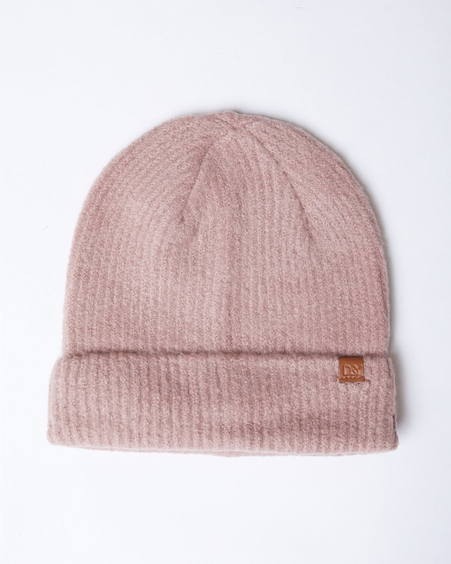 Laid-Back Ribbed Beanie Accessories Mauve One Size -2020AVE