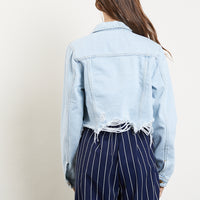 Last Chance Cropped Denim Jacket Outerwear -2020AVE