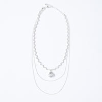 Layered Seashell Necklace Jewelry Silver One Size -2020AVE