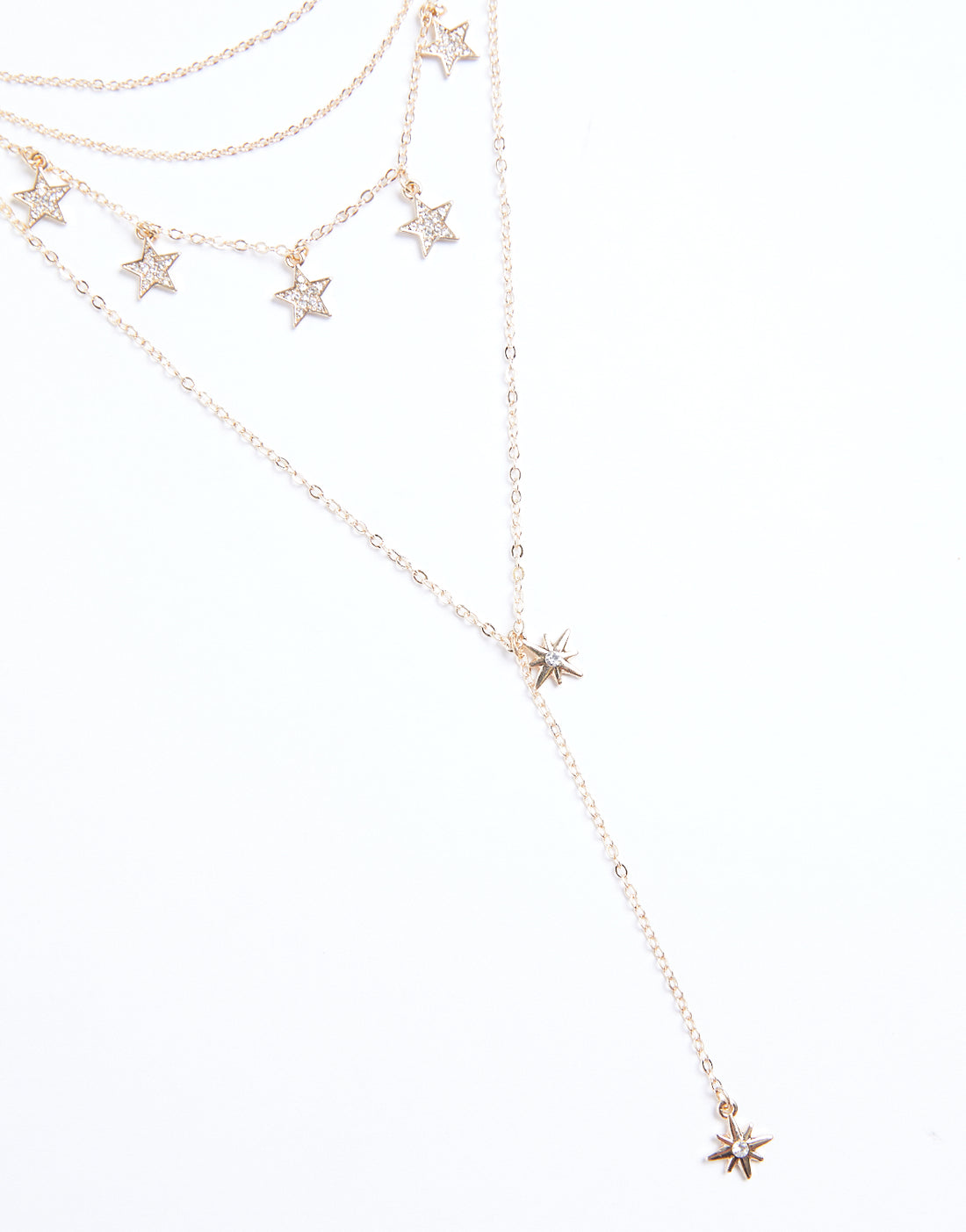 Layered Stars Necklace Jewelry Gold One Size -2020AVE