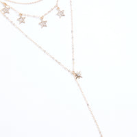 Layered Stars Necklace Jewelry Gold One Size -2020AVE