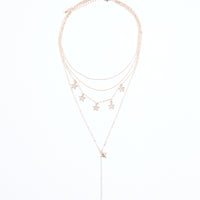 Layered Stars Necklace Jewelry Gold One Size -2020AVE