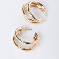 Layers On Layers Hoop Earrings Jewelry Gold One Size -2020AVE