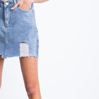 Leah Distressed Denim Skirt Bottoms -2020AVE