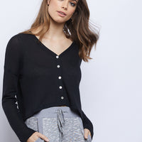Light As Air Cropped Cardigan Top Tops Black Small -2020AVE