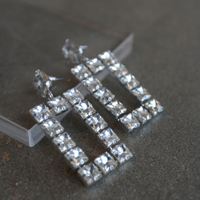 London Rhinestone Earrings Jewelry Silver One Size -2020AVE