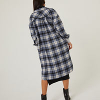 Long Flannel Shirt Coat Outerwear -2020AVE