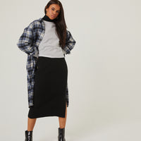 Long Flannel Shirt Coat Outerwear -2020AVE