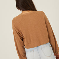 Long Sleeve Cropped Thermal Top Tops -2020AVE