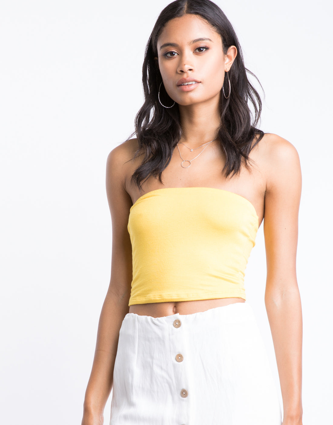 Luna Very Basic Tube Top Tops Yellow Small -2020AVE