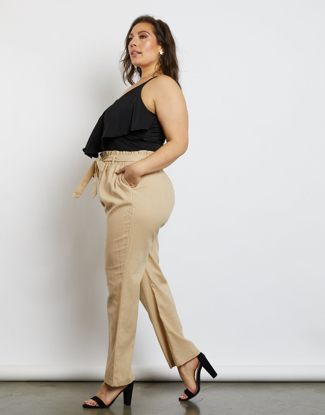 Curve Maddie Single Ruffle Bodysuit Plus Size Tops -2020AVE
