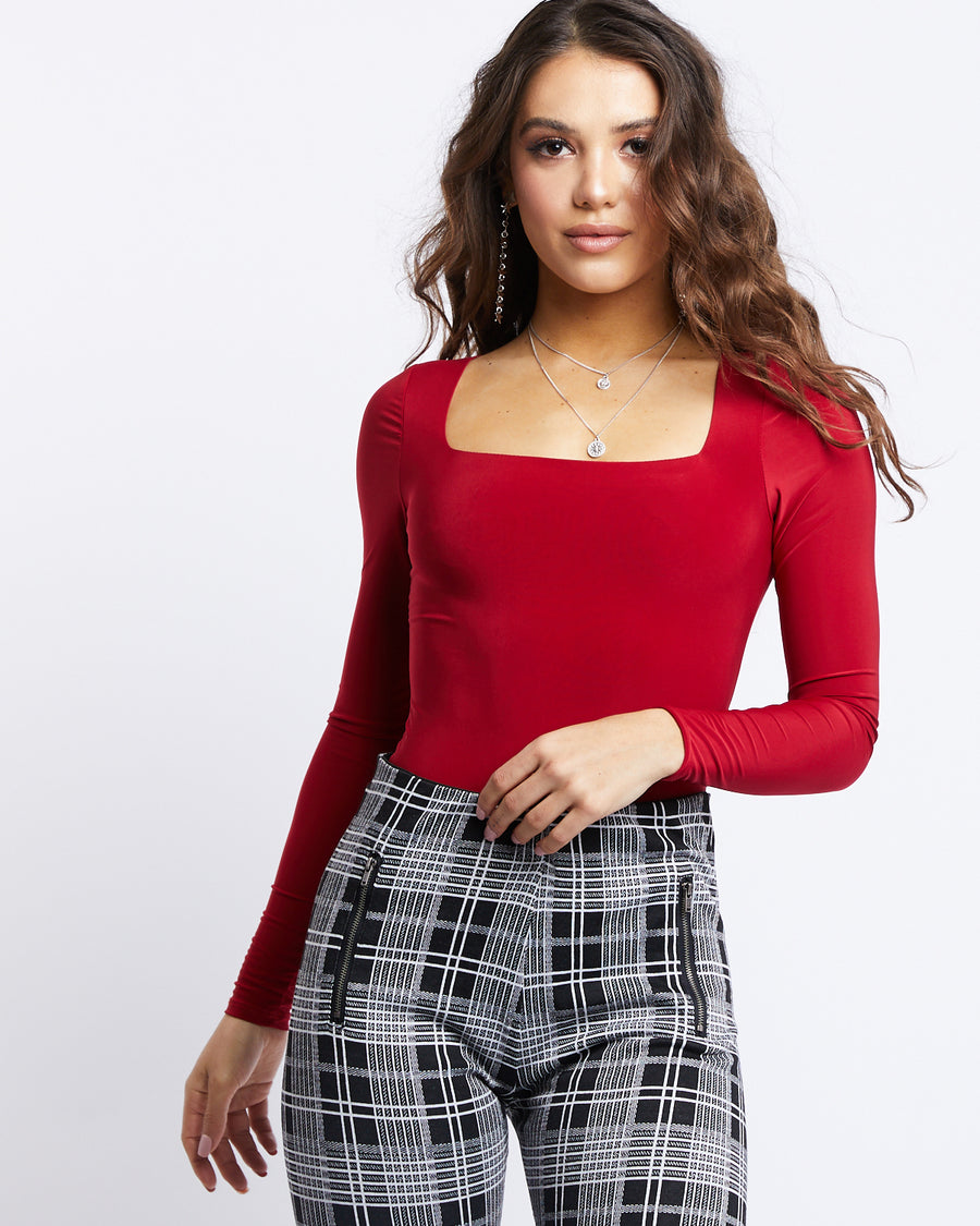 Madison Square Bodysuit Tops Red Small -2020AVE