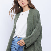 Maia Thick Knit Cardigan Outerwear Olive Small -2020AVE