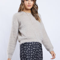 Maisie Fuzzy Sweater Tops Stone Small -2020AVE