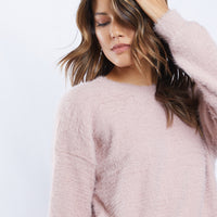 Maisie Fuzzy Sweater Tops Blush Small -2020AVE