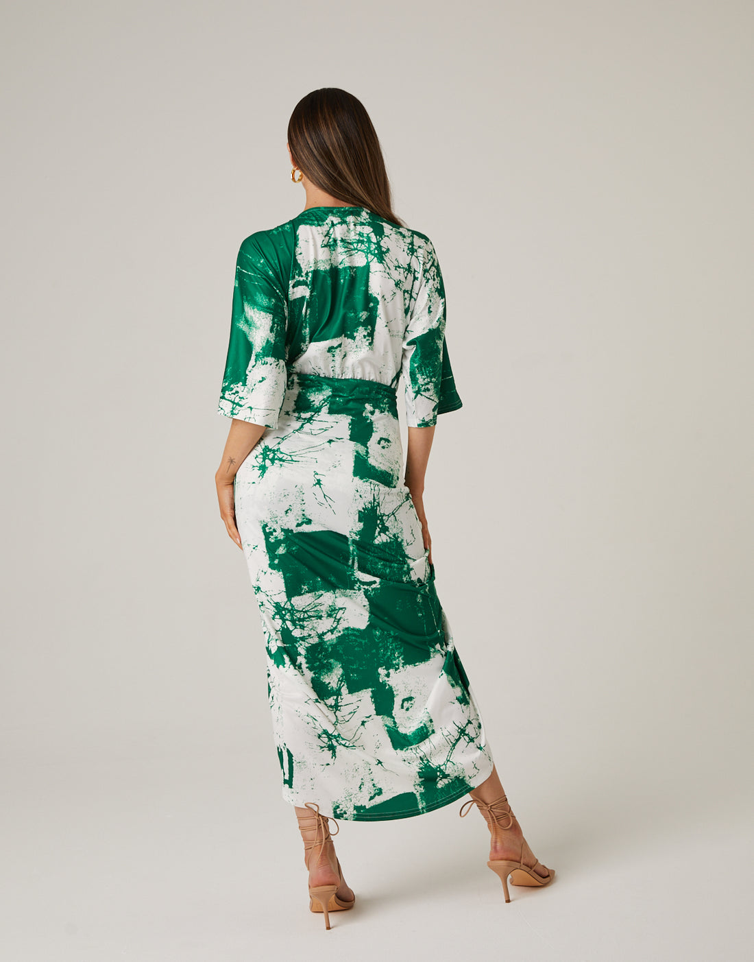 Marble Print Ruched Dress Dresses -2020AVE