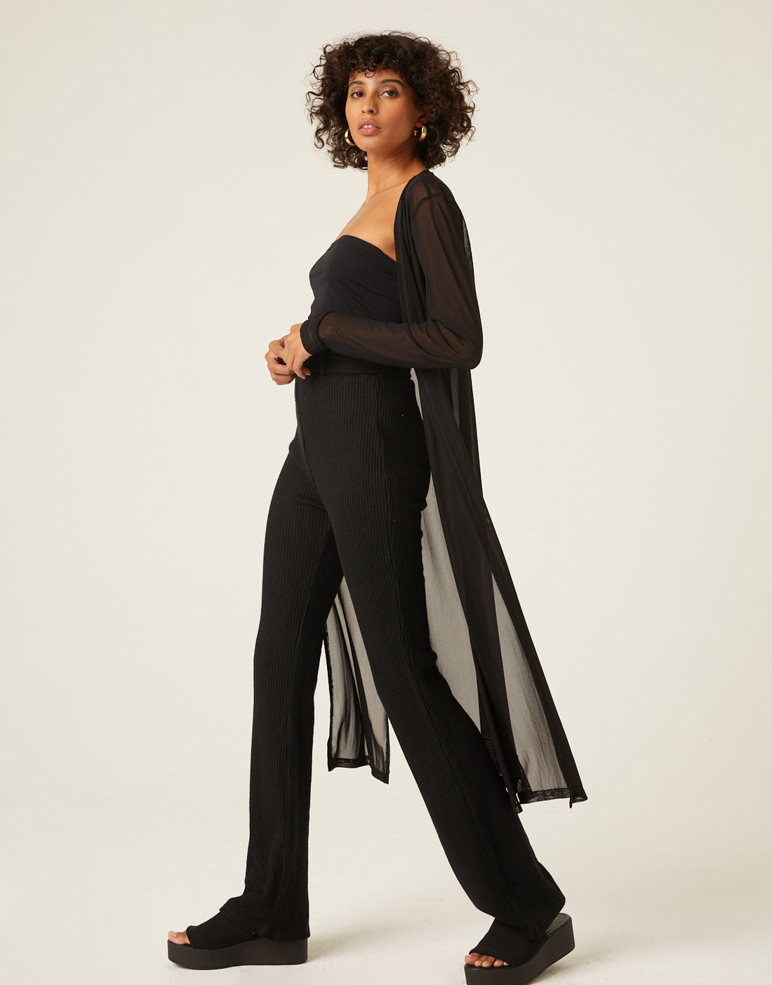Mesh Long Sleeve Duster Outerwear -2020AVE