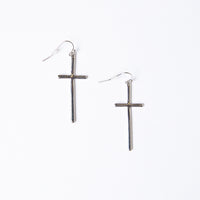 Minimal Cross Earrings Jewelry Silver One Size -2020AVE