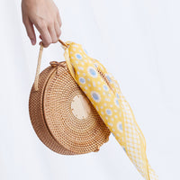 On Vacation Round Straw Bag Accessories Tan One Size -2020AVE