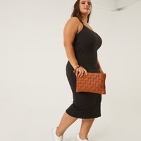 Oversized Woven Pouch Accessories Brown One Size -2020AVE