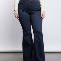 Curve 70s Girl Flared Jeans Plus Size Bottoms -2020AVE