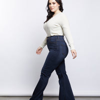 Curve 70s Girl Flared Jeans Plus Size Bottoms -2020AVE