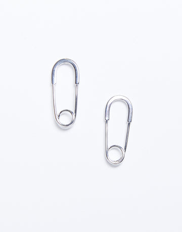 Pin Me Up! Safety Pin Earrings Jewelry Silver One Size -2020AVE