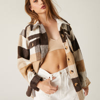 Plaid Flannel Shirt Jacket Outerwear -2020AVE