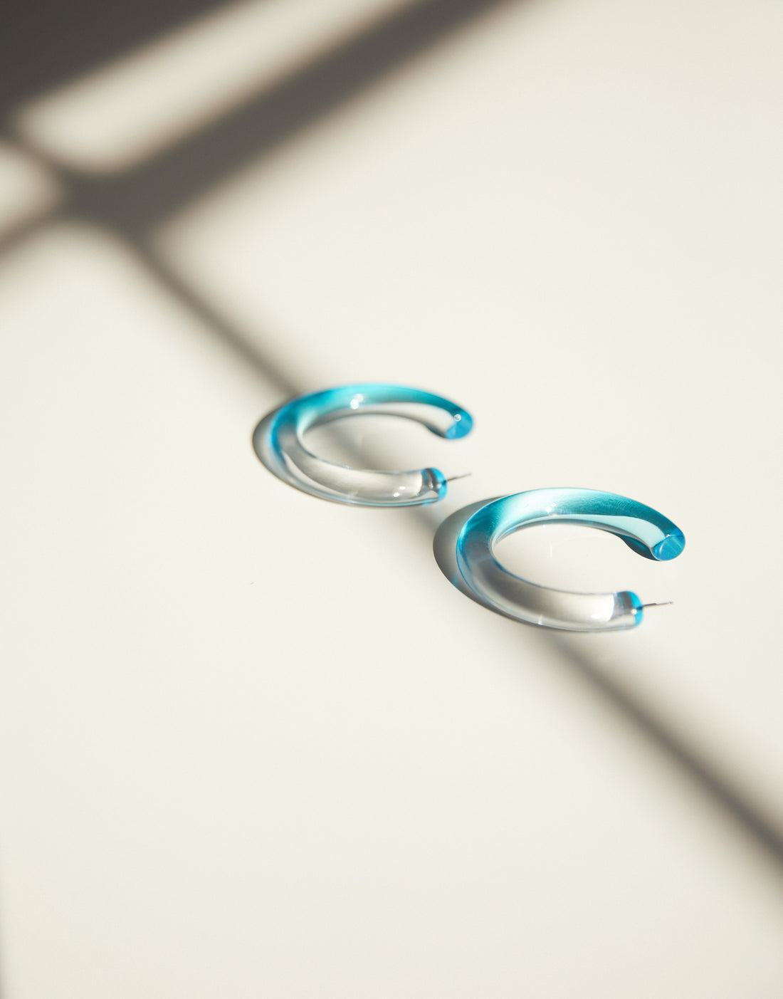 Plastic Ombre Hoop Earrings Jewelry Blue One Size -2020AVE