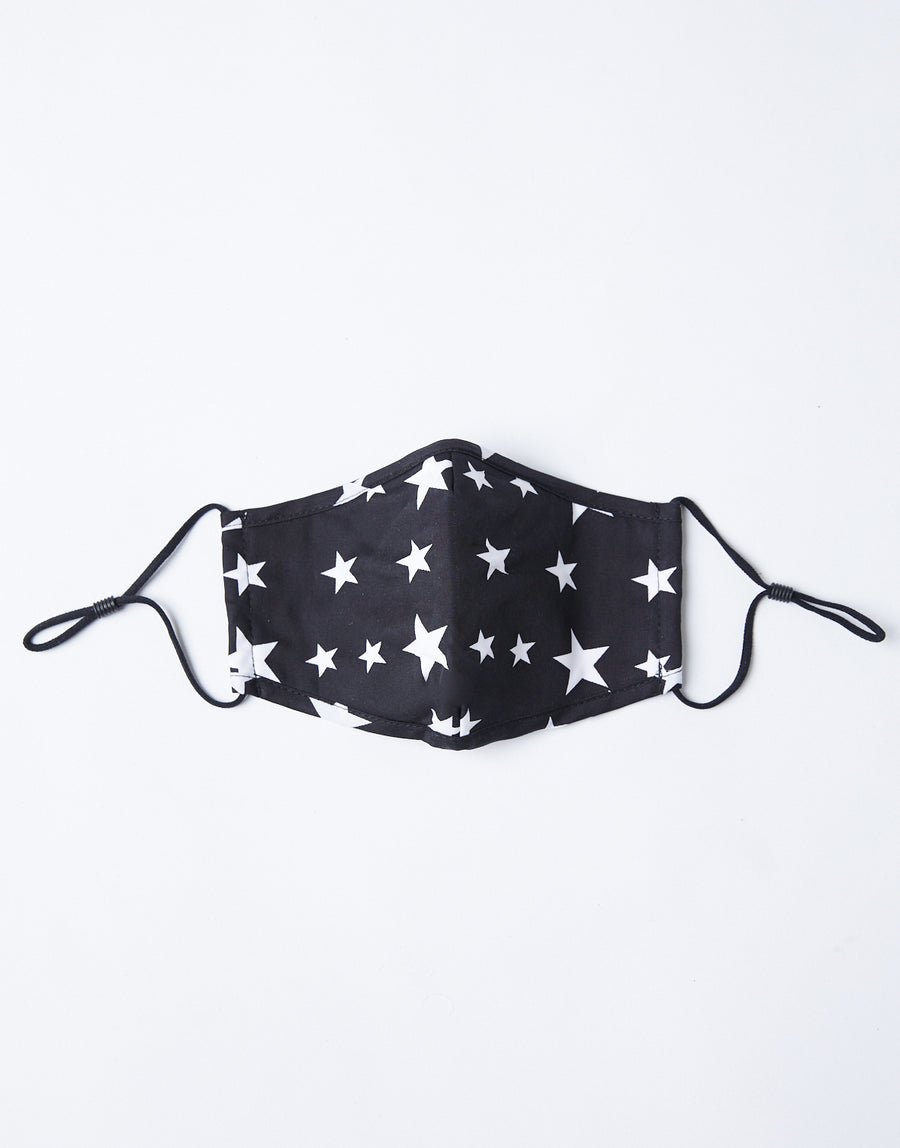 Play It Safe Patterned Mask Accessories Black Stars One Size -2020AVE
